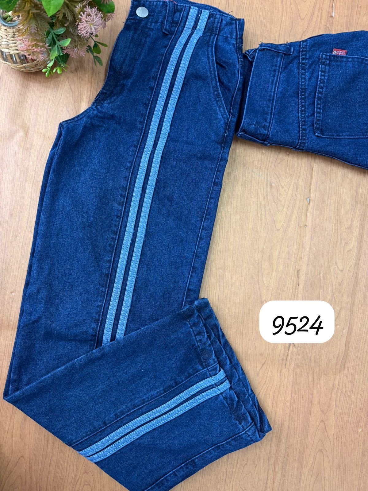 Pantalon jeans global con rayas 9524