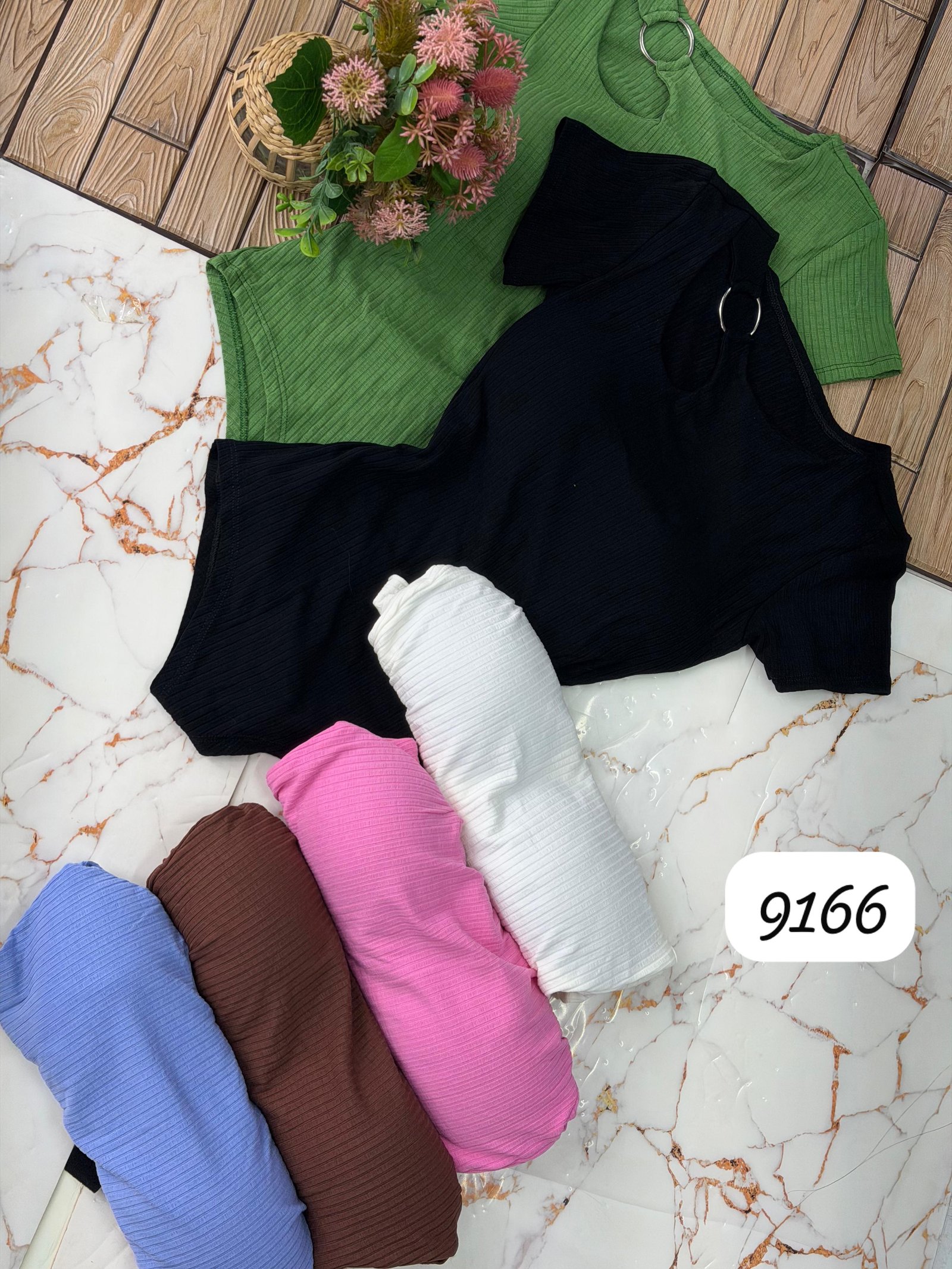 Bodys Canelado Mangas Cortas Pecho Argolla 9166